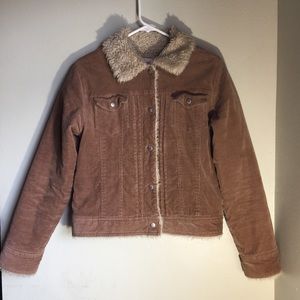 Brown Corduroy Jacket w/ Faux Fur Collar